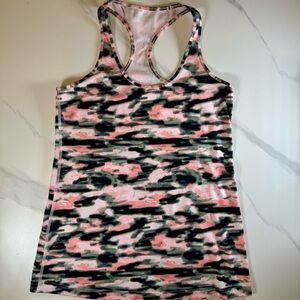 Trendy Pink and Black Camo Tank Top